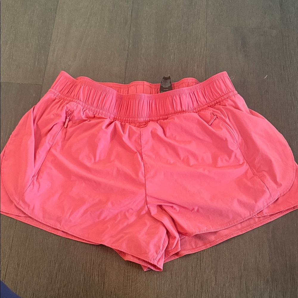 Spider Women’s Coral Pink Athletic Shorts with Elastic Waistband